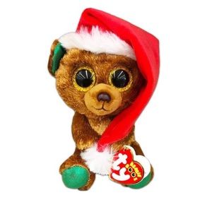 Ty Silk 2018 Nicholas Beanie Boo Santa Hat Bear Plush 7”